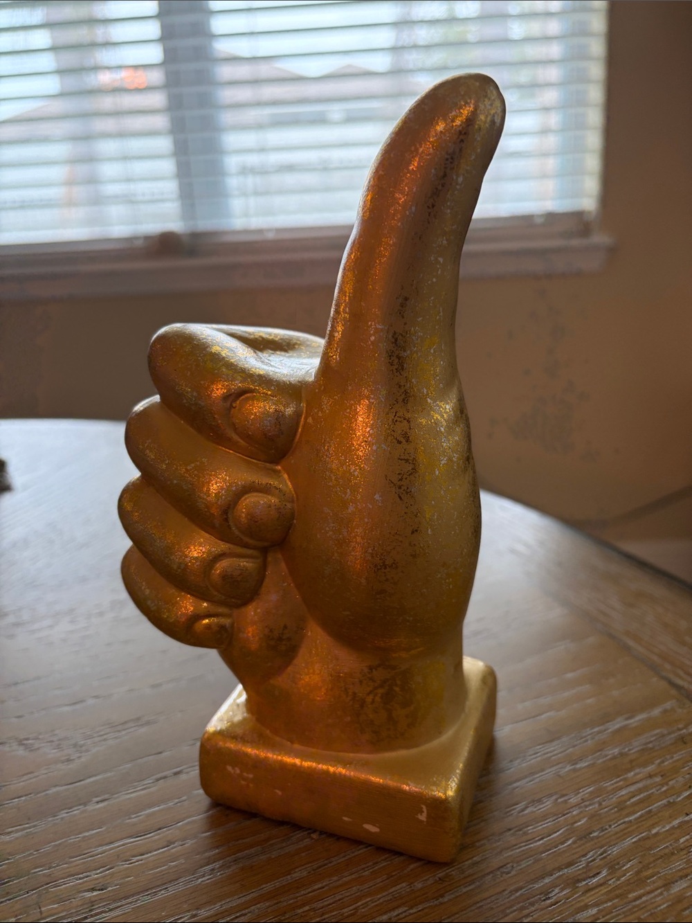 Gold Thumb-Up Decorative Sculpture - Home Art Accent